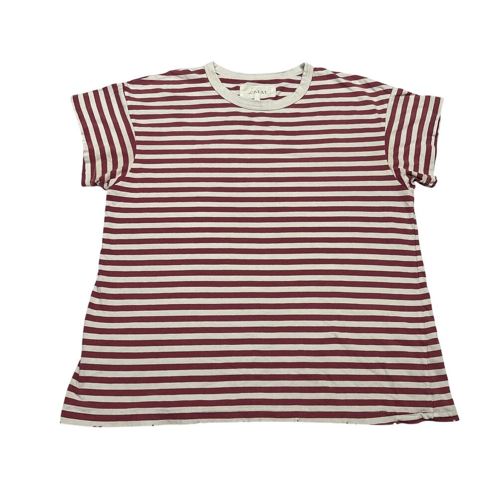 The Great. Oversized Striped Tee Shirt Women's 0/XS Minimalist Preppy Casual